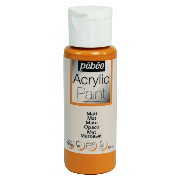 photo-Peinture acrylique - Noisette - Mat - Fluide - Tous supports - Loisirs créatifs - Pébéo - 59ml