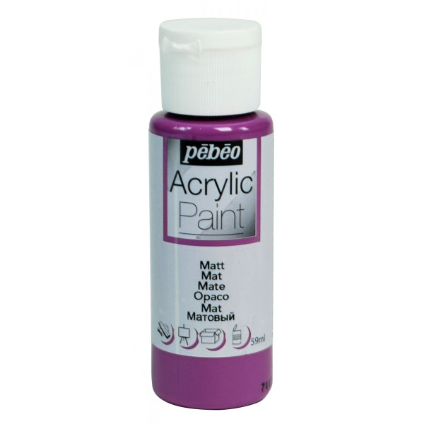 photo-Peinture acrylique - Violette - Mat - Fluide - Tous supports - Loisirs créatifs - Pébéo - 59ml