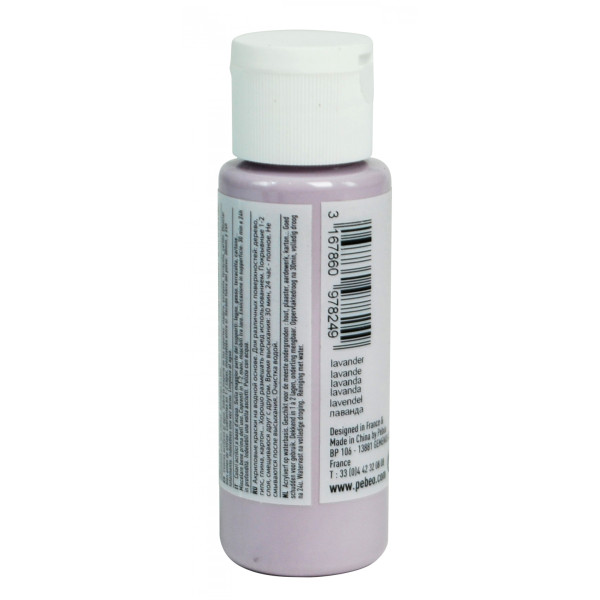 Peinture acrylique - Lavande - Mat - Fluide - Tous supports - Loisirs créatifs - Pébéo - 59ml