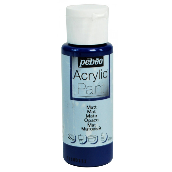 photo-Peinture acrylique - Bleu nuit - Mat - Fluide - Tous supports - Loisirs créatifs - Pébéo - 59ml