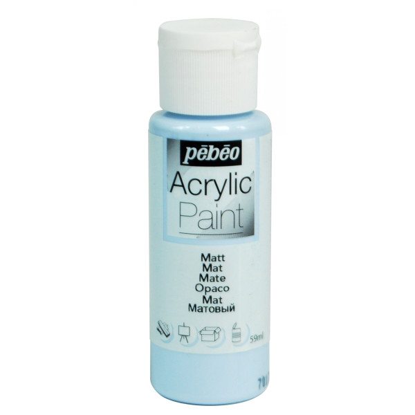 photo-Peinture acrylique - Bleu ciel - Mat - Fluide - Tous supports - Loisirs créatifs - Pébéo - 59ml