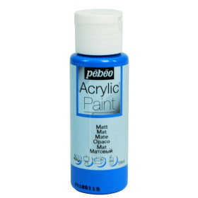 photo-Peinture acrylique - Bleu caraïbes - Mat - Fluide - Tous supports - Loisirs créatifs - Pébéo - 59ml