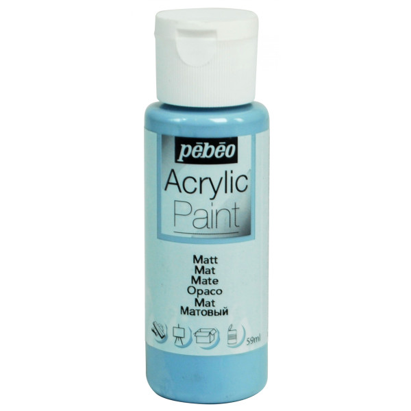 photo-Peinture acrylique - Bleu gris - Mat - Fluide - Tous supports - Loisirs créatifs - Pébéo - 59ml