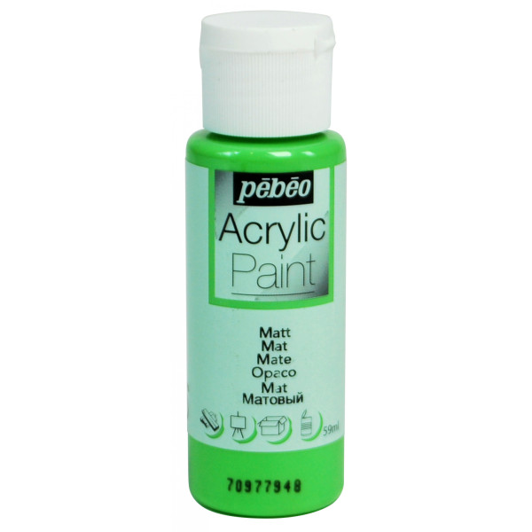 photo-Peinture acrylique - Vert printemps - Mat - Fluide - Tous supports - Loisirs créatifs - Pébéo - 59ml
