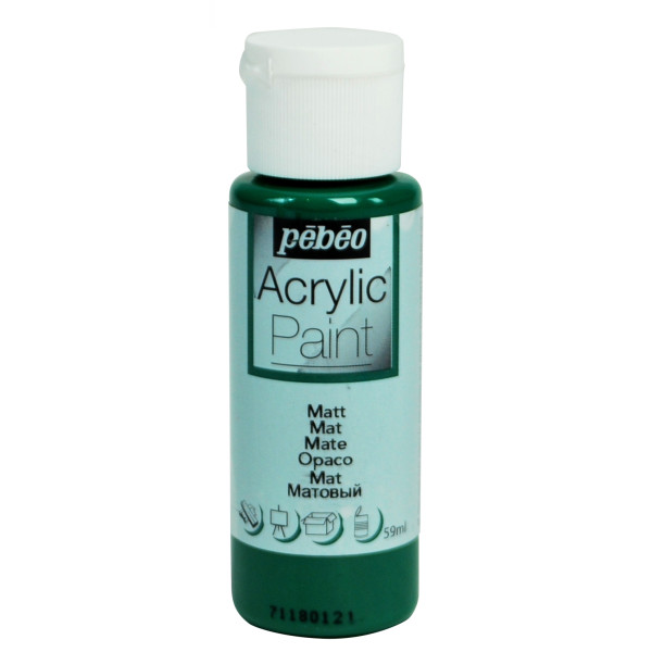 photo-Peinture acrylique - Vert cyprès - Mat - Fluide - Tous supports - Loisirs créatifs - Pébéo - 59ml