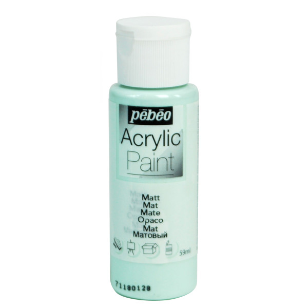 photo-Peinture acrylique - Vert d'eau - Mat - Fluide - Tous supports - Loisirs créatifs - Pébéo - 59ml