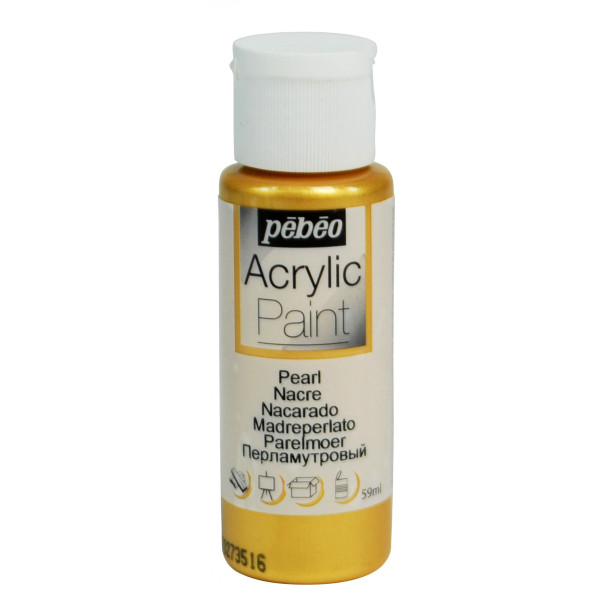photo-Peinture acrylique - Or - Nacré - Fluide - Tous supports - Loisirs créatifs - Pébéo - 59ml