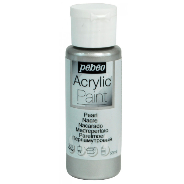 photo-Peinture acrylique - Argent - Nacré - Fluide - Tous supports - Loisirs créatifs - Pébéo - 59ml