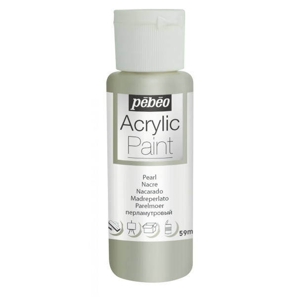 photo-Peinture acrylique - Blanc - Nacré - Fluide - Tous supports - Loisirs créatifs - Pébéo - 59ml