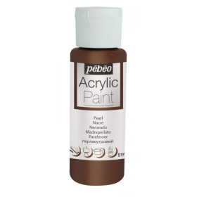 photo-Peinture acrylique - Chocolat - Nacré - Fluide - Tous supports - Loisirs créatifs - Pébéo - 59ml