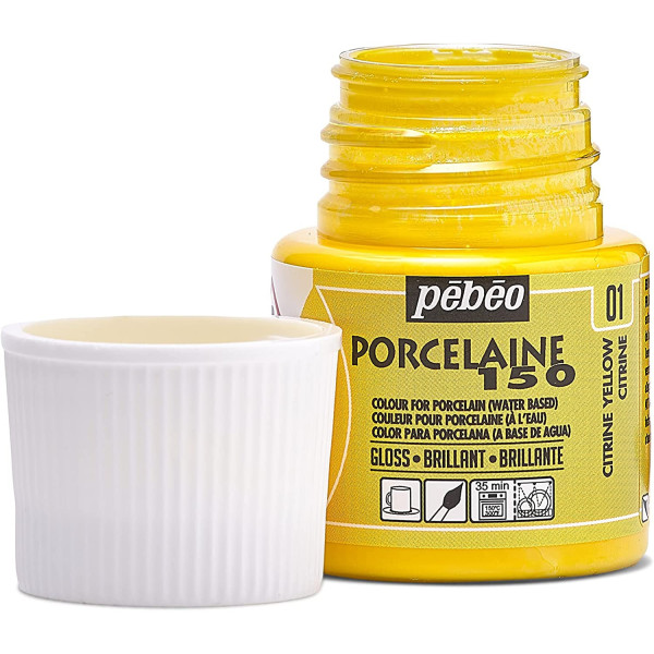 Peinture pour porcelaine - Pébéo - Porcelaine 150 - Jaune Citrine - 45 ml