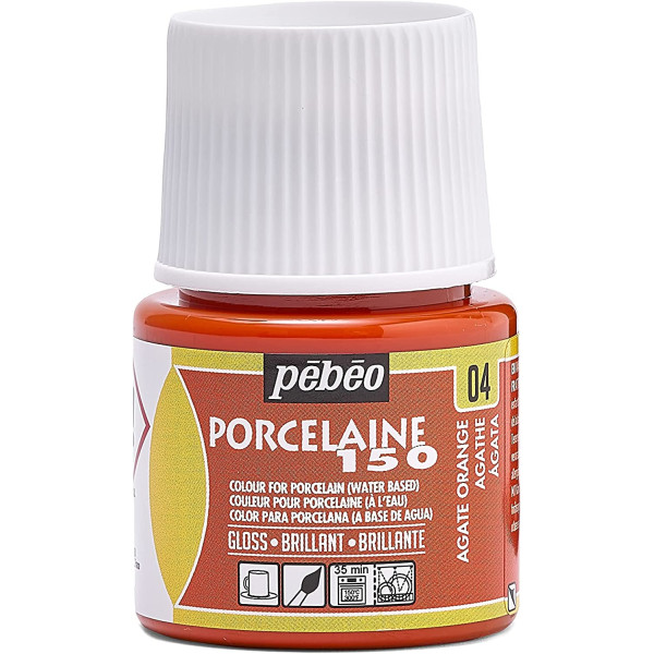photo-Peinture pour porcelaine - Pébéo - Porcelaine 150 - Orange Agathe - 45 ml