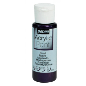 Peinture acrylique - Violet - Nacré - Fluide - Tous supports - Loisirs créatifs - Pébéo - 59ml