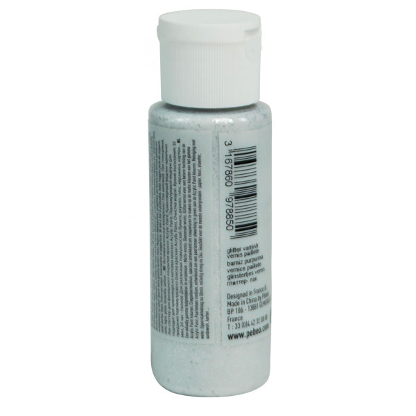 Vernis - Nacré pailleté - Transparent - Tous supports - Loisirs créatifs - Pébéo - Acrylic paint - 59ml