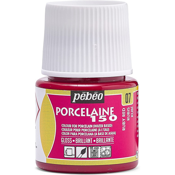 photo-Peinture pour porcelaine - Pébéo - Porcelaine 150 - Rubis - 45 ml