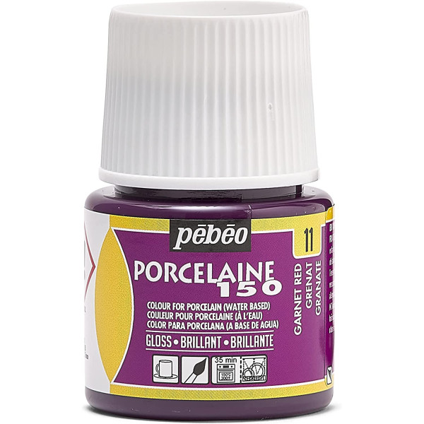 photo-Peinture pour porcelaine - Pébéo - Porcelaine 150 - Grenat - 45 ml