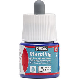 photo-Peinture à effet marbré - Cyan - Supports clairs - Tissu, papier, plâtre - Pébéo - Marbling