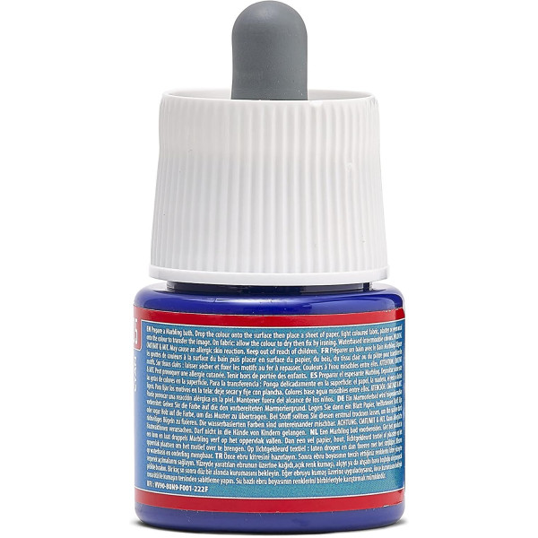 Peinture à effet marbré - Cyan - Supports clairs - Tissu, papier, plâtre - Pébéo - Marbling