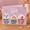 Carte 3D pop-up - Anniversaire - Vœux - Gâteaux cupcake - 12x17cm - Avec enveloppe