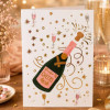 Carte 3D pop-up - Anniversaire - Vœux - Bouteille de champagne - 12x17cm - Avec enveloppe