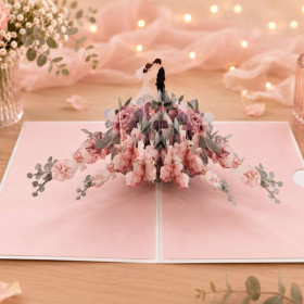 photo-Carte 3D pop-up - Mariage - Vœux - Wedding day - 12x17cm - Avec enveloppe