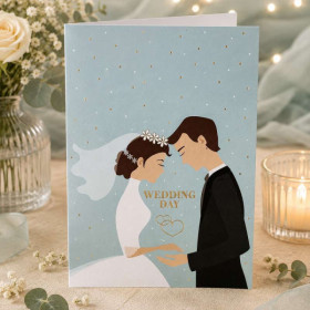 Carte 3D pop-up - Mariage - Vœux - Wedding day - 12x17cm - Avec enveloppe