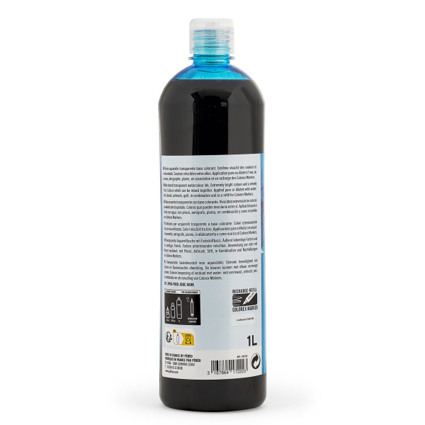 Encre aquarelle - Cyan - Pébéo - Colorex - Calligraphie, dessin - 1L