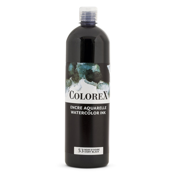 photo-Encre aquarelle - Noir d'ivoire - Pébéo - Colorex - Calligraphie, dessin - 1L