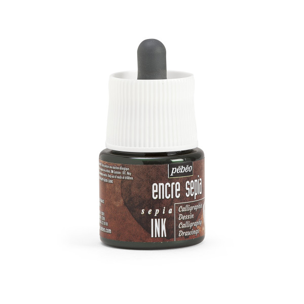 Encre acrylique - Sépia - Dessin, lavis, calligraphie - Pébéo - 45ml
