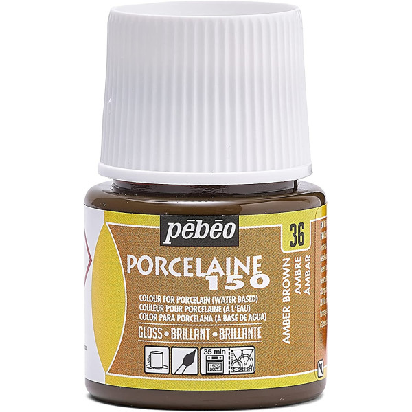 photo-Peinture pour porcelaine - Pébéo - Porcelaine 150 - Ambre - 45 ml