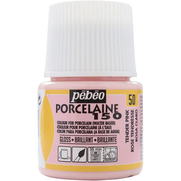 photo-Peinture pour porcelaine - Pébéo - Porcelaine 150 - Rose tendresse - 45 ml