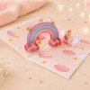 photo-Carte 3D pop-up - Anniversaire - Enfant - Licorne et arc-en-ciel - 12x17cm - Avec enveloppe