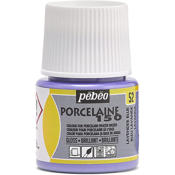 photo-Peinture pour porcelaine - Pébéo - Porcelaine 150 - Bleu lavande - 45 ml
