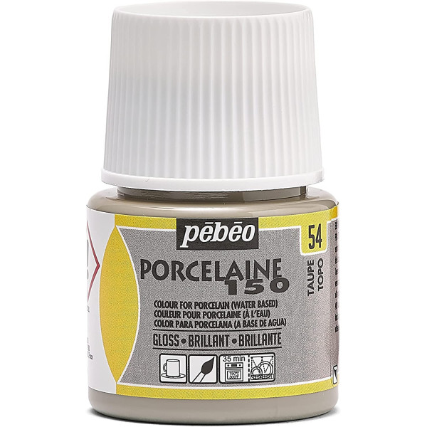 photo-Peinture pour porcelaine - Pébéo - Porcelaine 150 - Taupe - 45 ml
