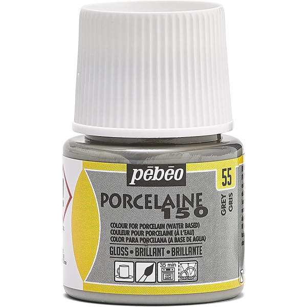 photo-Peinture pour porcelaine - Pébéo - Porcelaine 150 - Gris - 45 ml