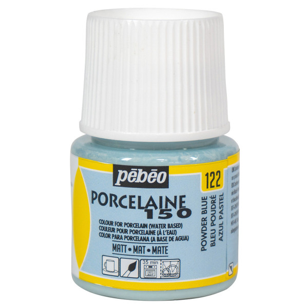 photo-Peinture pour porcelaine - Pébéo - Porcelaine 150 - Bleu poudré - 45 ml