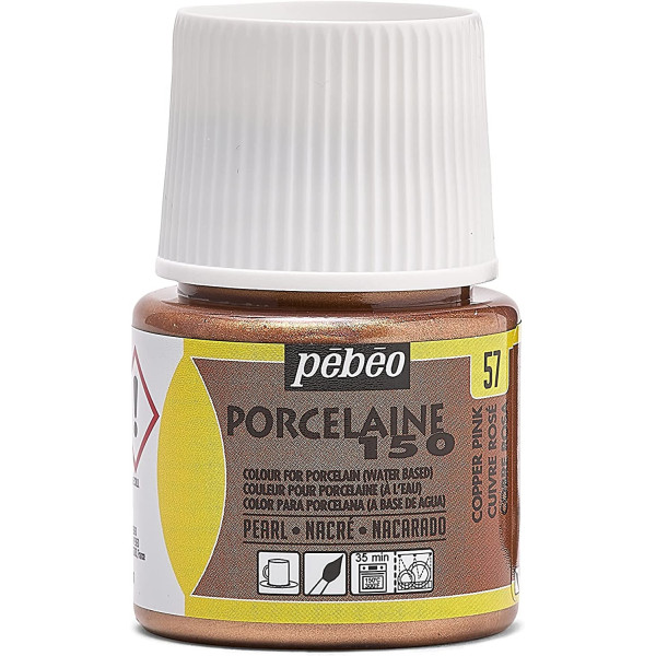 photo-Peinture pour porcelaine - Pébéo - Porcelaine 150 - Cuivre rose - 45 ml