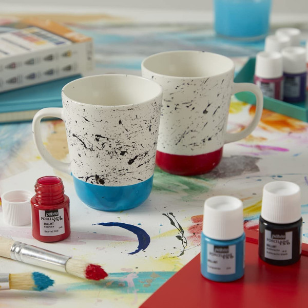 6 pots de peinture pour porcelaine - Pébéo - Porcelaine 150 - 20 ml