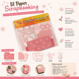 Papier pour scrapbooking - 30,5x30,5cm - 4 feuilles + carte + enveloppe + embellissements - Naissance