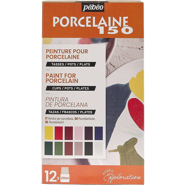 photo-12 pots de peinture pour porcelaine - Pébéo - Porcelaine 150 - 20 ml