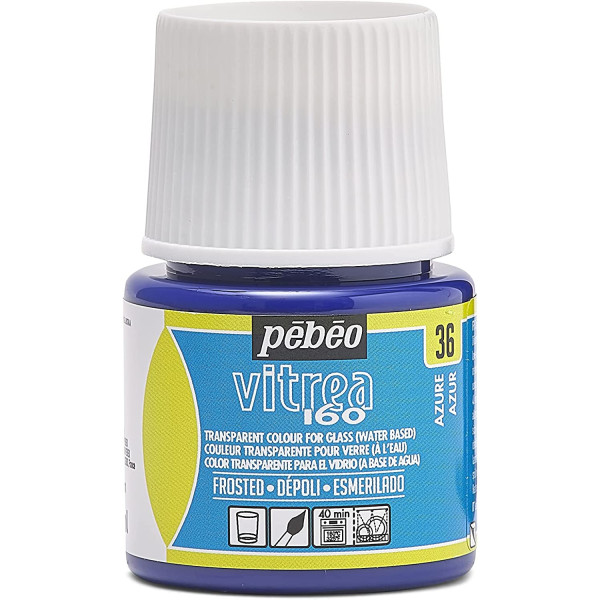photo-Peinture pour verre - Vitréa 160 - Pébéo - Bleu azur - 45ml