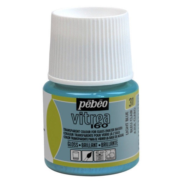photo-Peinture pour verre - Vitréa 160 - Pébéo - Bleu clair - 45ml