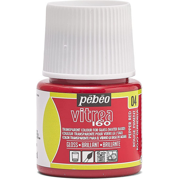 photo-Peinture pour verre - Vitréa 160 - Pébéo - Rouge piment - 45ml