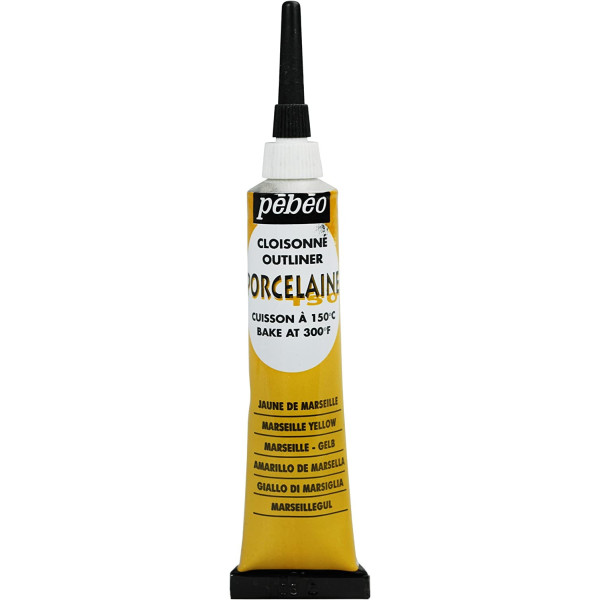 photo-Tube de cerne relief - Peinture pour porcelaine - Pébéo - Porcelaine 150 - Jaune de Marseille