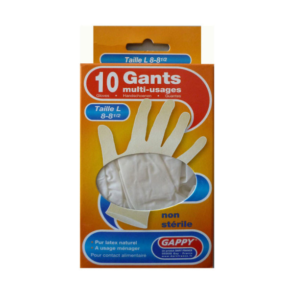 Boite de 10 gants multi-usages Taille L - Gappy | Artmania
