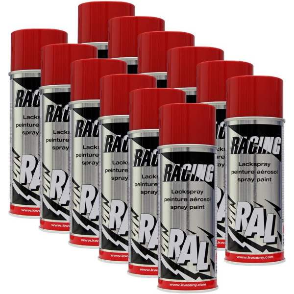 photo-12 bombes de peinture carrosserie voiture Racing RAL3002 carmin 400ml