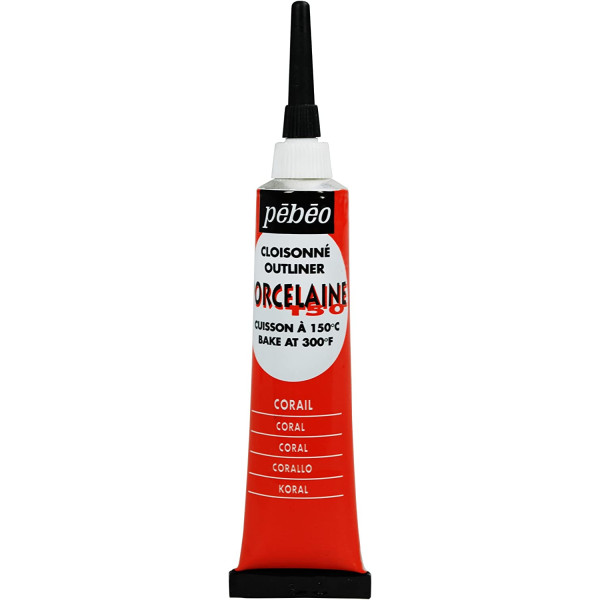 photo-Tube de cerne relief - Peinture pour porcelaine - Pébéo - Porcelaine 150 - Corail