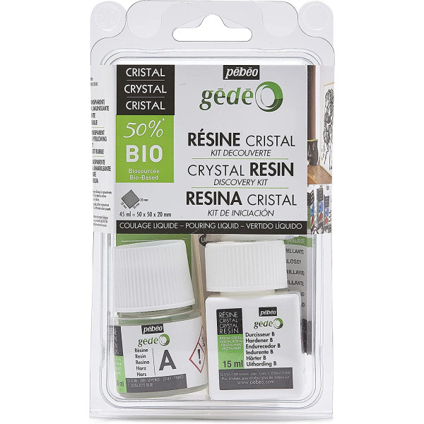 photo-Kit découverte résine cristal - Gédéo - Pébéo - Biosourcée - Moulage - 45 ml