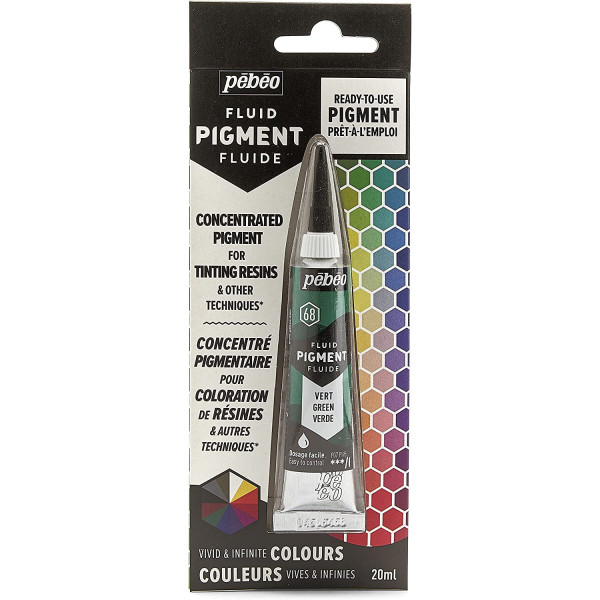 photo-Pigment pour résine - Prêt à l'emploi - Pébéo - Fluid Pigment - Vert - 20 ml