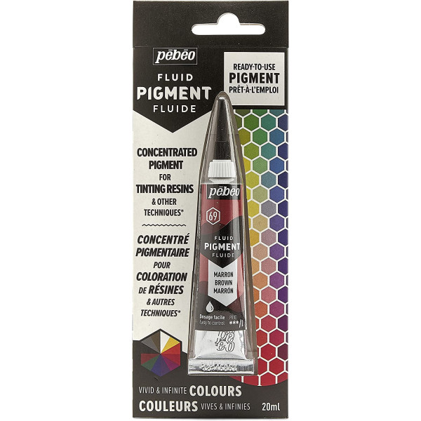 photo-Pigment pour résine - Prêt à l'emploi - Pébéo - Fluid Pigment - Marron - 20 ml